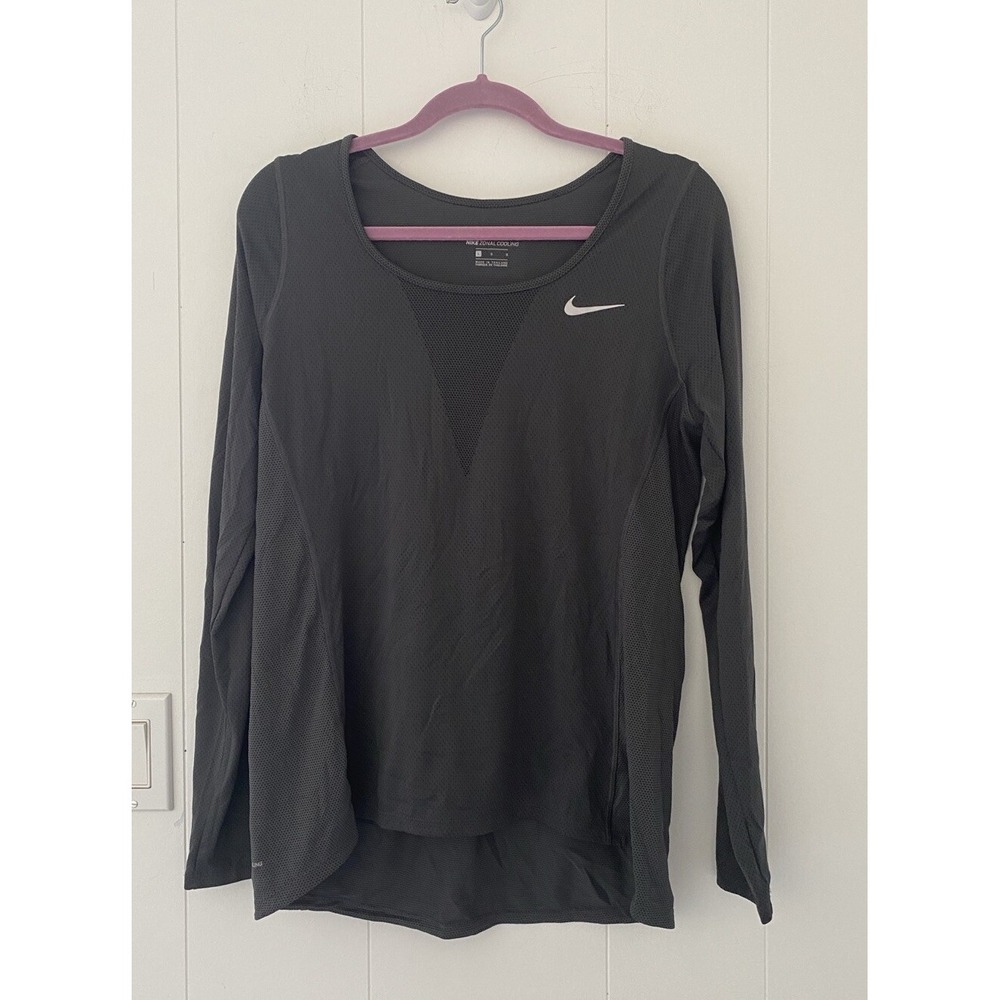 Nike Women's Sz Large Zonal Cooling Relay Long Sleeve Gray